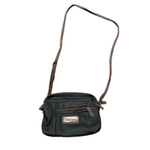 MultiSac Mini Dynamic Crossbody Bag Black Brown Trim Multi Pocket Organizer